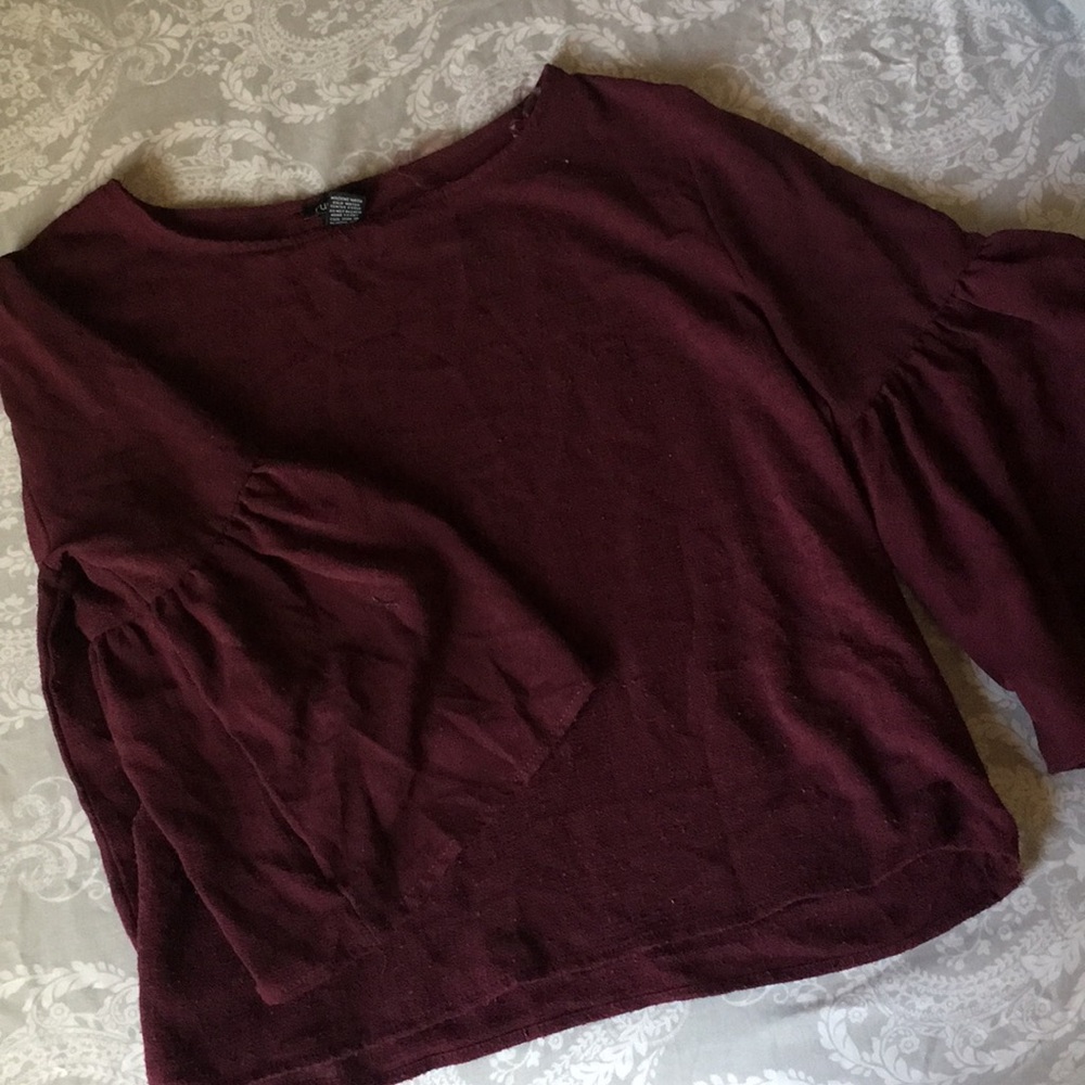 Bell Sleeved Burgundy Blouse